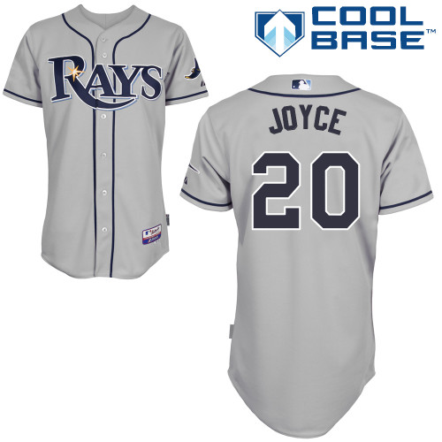 Matt Joyce #20 MLB Jersey-Tampa Bay Rays Men's Authentic Road Gray Cool Base Baseball Jersey